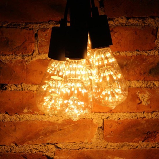 E27 ST64 3W Vintage Antique Edison Style Carbon Filament Clear Glass Bulb 220-240V