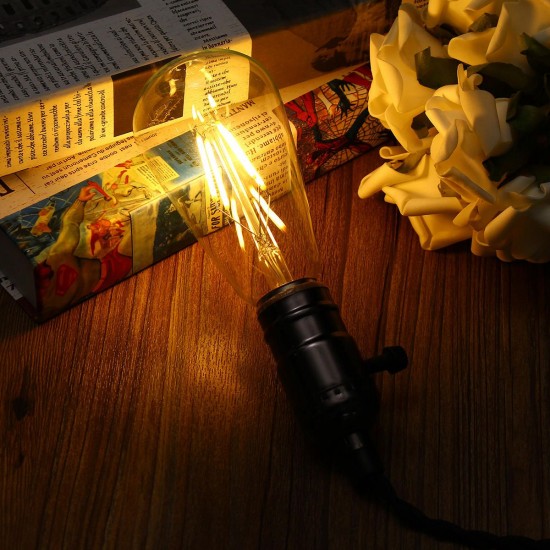 E27 ST64 4W Clear Cover Dimmable Edison Retro Vintage Filament COB LED Bulb Light Lamp AC110/220V E27 ST64 4W Clear Cover Dimmable Edison Retro Vintage Filament COB LED Bulb Light Lamp AC110/220V