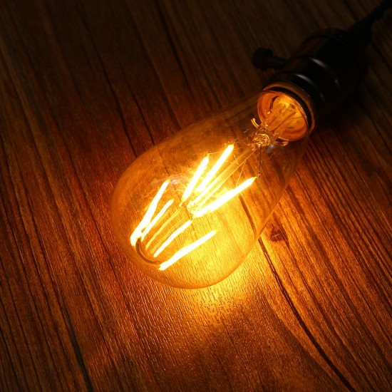 E27 ST64 4W Clear Cover Dimmable Edison Retro Vintage Filament COB LED Bulb Light Lamp AC110/220V E27 ST64 4W Clear Cover Dimmable Edison Retro Vintage Filament COB LED Bulb Light Lamp AC110/220V