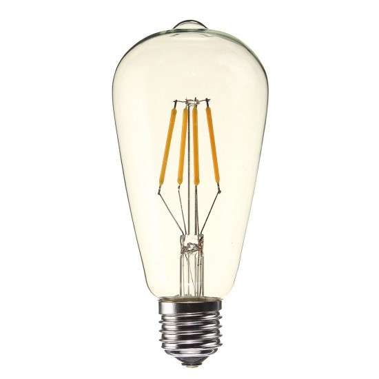 E27 ST64 4W Clear Cover Dimmable Edison Retro Vintage Filament COB LED Bulb Light Lamp AC110/220V