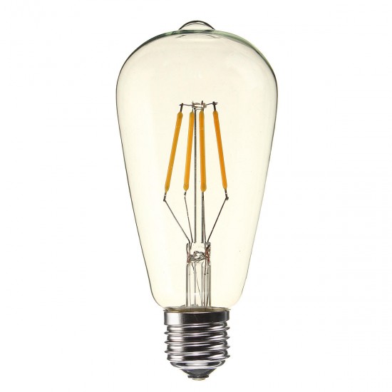 E27 ST64 4W Clear Cover Dimmable Edison Retro Vintage Filament COB LED Bulb Light Lamp AC110/220V E27 ST64 4W Clear Cover Dimmable Edison Retro Vintage Filament COB LED Bulb Light Lamp AC110/220V