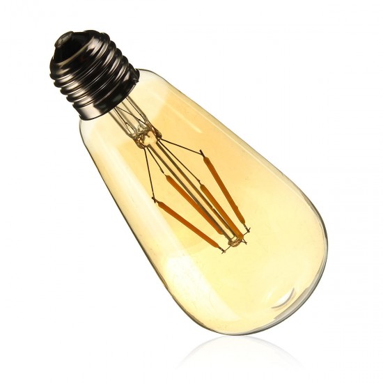 E27 ST64 4W Golden Cover Dimmable Edison Retro Vintage Filament COB LED Bulb Light Lamp AC110/220V E27 ST64 4W Golden Cover Dimmable Edison Retro Vintage Filament COB LED Bulb Light Lamp AC110/220V