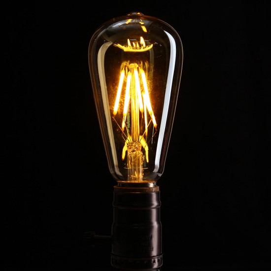 E27 ST64 4W Golden Cover Dimmable Edison Retro Vintage Filament COB LED Bulb Light Lamp AC110/220V E27 ST64 4W Golden Cover Dimmable Edison Retro Vintage Filament COB LED Bulb Light Lamp AC110/220V