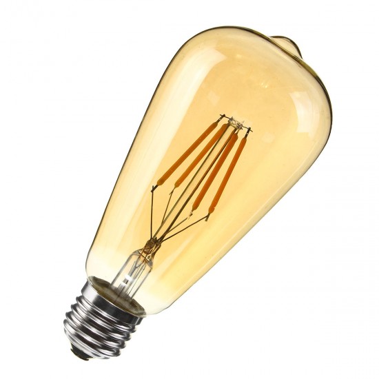 E27 ST64 4W Golden Cover Dimmable Edison Retro Vintage Filament COB LED Bulb Light Lamp AC110/220V E27 ST64 4W Golden Cover Dimmable Edison Retro Vintage Filament COB LED Bulb Light Lamp AC110/220V