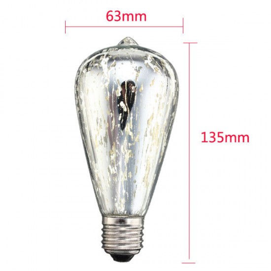 E27 ST64 5W Storm Silvering Vintage Antique Edison Filament COB LED Bulb Light Lamp 85-265V E27 ST64 5W Storm Silvering Vintage Antique Edison Filament COB LED Bulb Light Lamp 85-265V