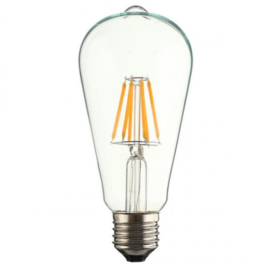 E27 ST64 6W COB Filament Energy Saving Incandescent Bulb Retro Edison Light Bulb AC 220V