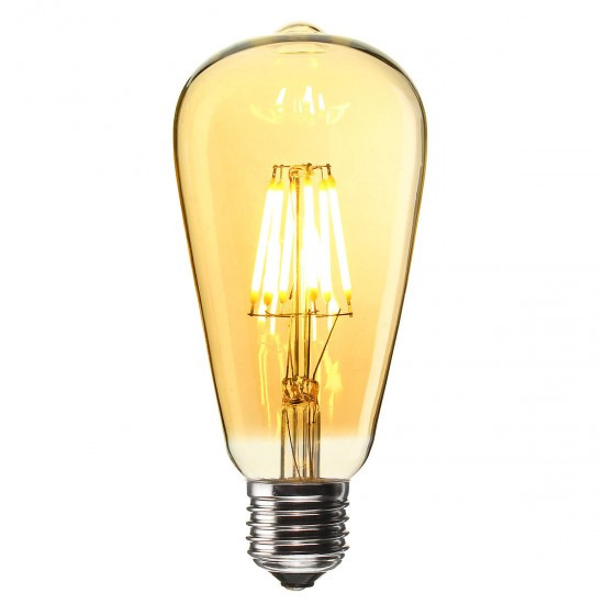 E27 ST64 6W Golden Cover Dimmable Edison Retro Vintage Filament COB LED Bulb Light Lamp AC110/220V E27 ST64 6W Golden Cover Dimmable Edison Retro Vintage Filament COB LED Bulb Light Lamp AC110/220V