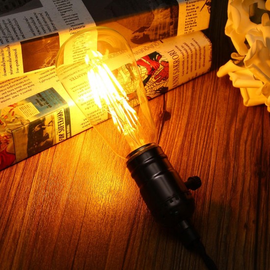 E27 ST64 8W Clear Cover Dimmable Edison Retro Vintage Filament COB LED Bulb Light Lamp AC110/220V E27 ST64 8W Clear Cover Dimmable Edison Retro Vintage Filament COB LED Bulb Light Lamp AC110/220V