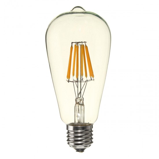 E27 ST64 8W Clear Cover Dimmable Edison Retro Vintage Filament COB LED Bulb Light Lamp AC110/220V E27 ST64 8W Clear Cover Dimmable Edison Retro Vintage Filament COB LED Bulb Light Lamp AC110/220V