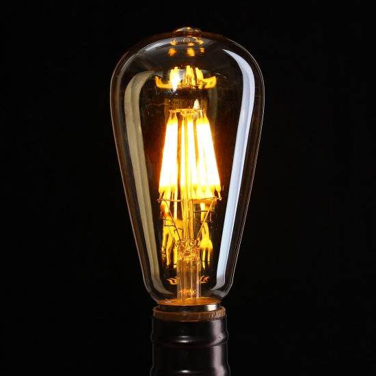E27 ST64 8W Golden Cover Dimmable Edison Retro Vintage Filament COB LED Bulb Light Lamp AC110/220V