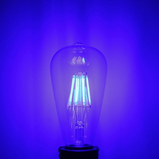 E27 ST64 8W RGB Edison Rereo Glass 800Lm Vintage Incandescent Light Lamp Bulb AC220V