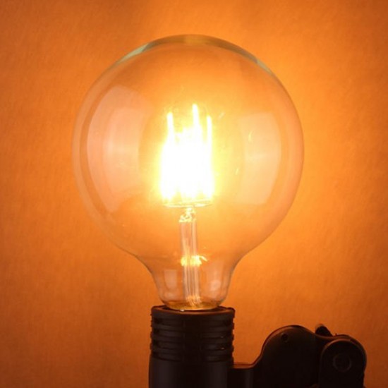 G125 6W E27 Edison Filament Warm White Globe COB LED Light Bulb 220-240V G125 6W E27 Edison Filament Warm White Globe COB LED Light Bulb 220-240V