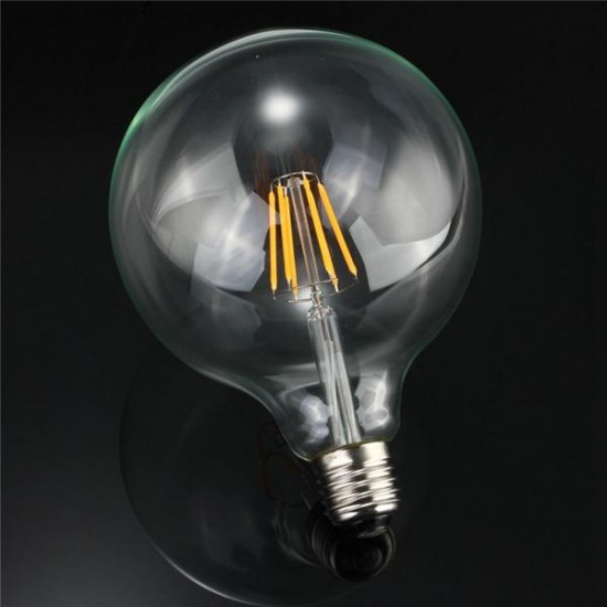 G125 6W E27 Edison Filament Warm White Globe COB LED Light Bulb 220-240V