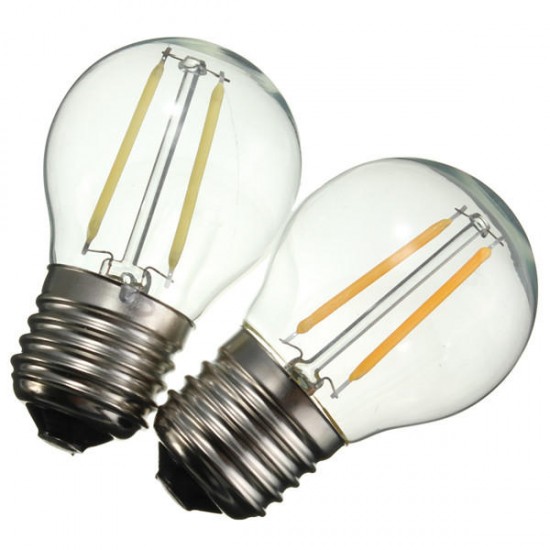 G45 E27 2W White/Warm White Non-Dimmable COB LED Filament Retro Edison Bulbs 220V