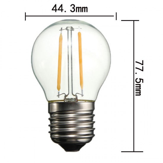 G45 E27 2W White/Warm White Non-Dimmable COB LED Filament Retro Edison Bulbs 220V