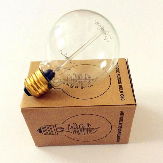 G80 Incandescent Bulb E27 40W 220V Globe Retro Edison Light Bulb