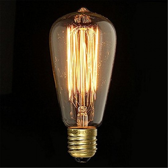 E27 40W ST64 A19 Edison Vintage Incandescent Light Bulb Nostalgia Filament Lamp AC220V