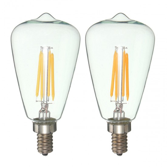 Retro E12 4W Edison Filament Bulb LED Warm White Pure White Light Lamp Candle AC 110V