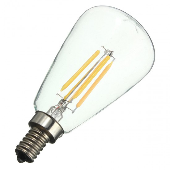 Retro E12 4W Edison Filament Bulb LED Warm White Pure White Light Lamp Candle AC 110V