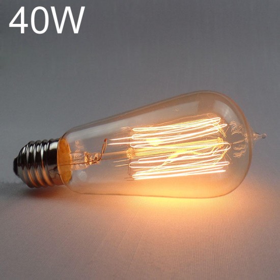 ST58 E27 40W 220V Retro Edison Bulb Waterdrop Incandescent Bulb