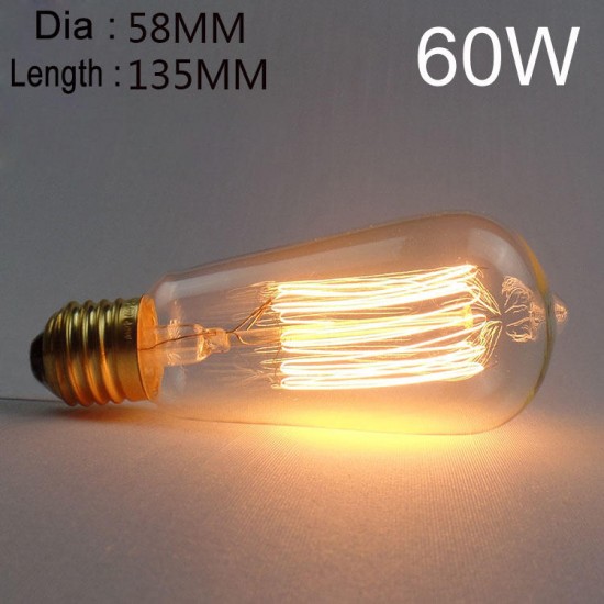 ST58 E27 60W Retro Edison Bulb AC 220V Incandescent Bulb