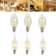 ZX Dimmable E14 6W LED Filament Light Glass House Bulb Lamps 110V 220V Candle Light chandelier