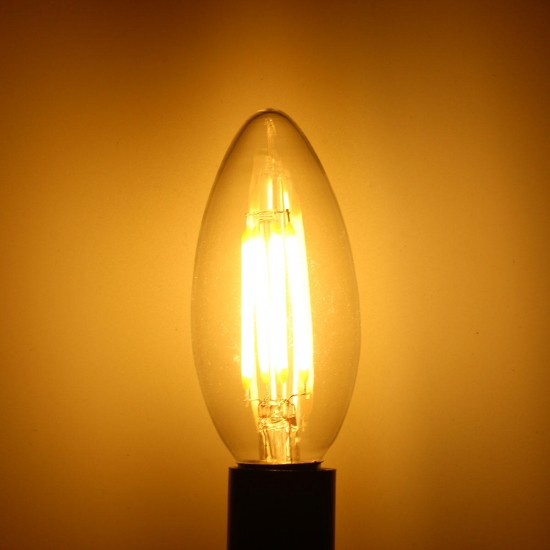ZX Dimmable E14 6W LED Filament Light Glass House Bulb Lamps 110V 220V Candle Light chandelier