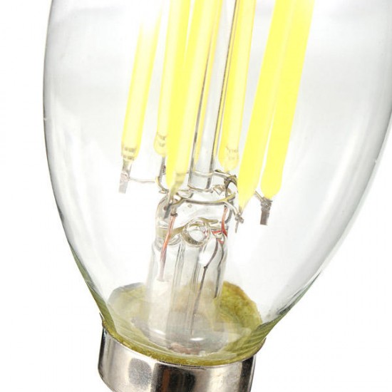 ZX Dimmable E14 6W LED Filament Light Glass House Bulb Lamps 110V 220V Candle Light chandelier