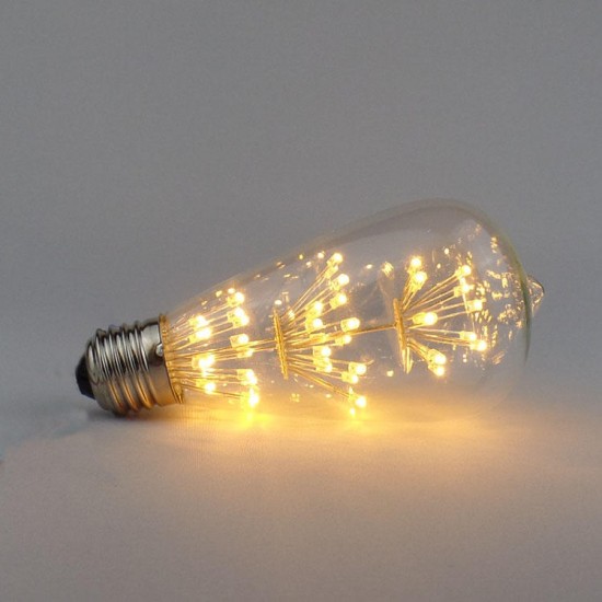 ZX E27 E14 3W Retro Sky Star Edison Bulb LED Incandescent Lamp Chandelier Hanging Light AC220V