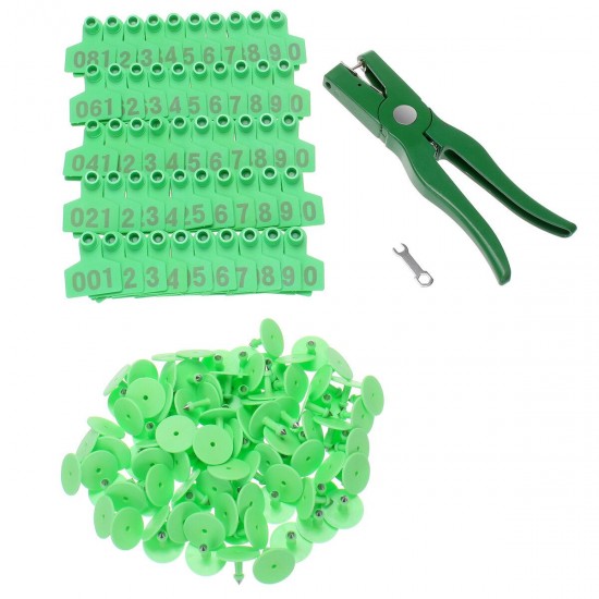 001-100 Number Animal Livestock Ear Tag Cattle Cow Pig Label+Applicator Plier 001-100 Number Animal Livestock Ear Tag Cattle Cow Pig Label+Applicator Plier