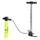 0.5L Scuba Stainless Steel High Pressure Air Pump Inflator with Pressure Gauge for Oxygen Tank Air Oxygen Cylinder