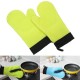 1 Pair Heat Resistant Oven Glove Kitchen BBQ Cooking Grilling Baking Mitt Silicone Fabric Glove