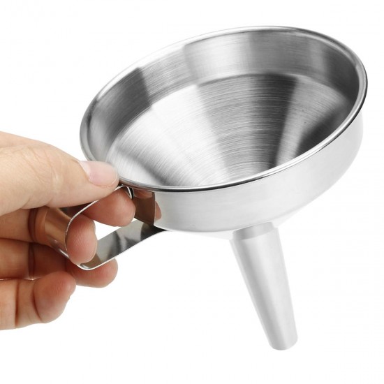 10-24cm Stainless Steel Wide Mouth Liquid Water Oil Funnel Kitchen Filter Tool