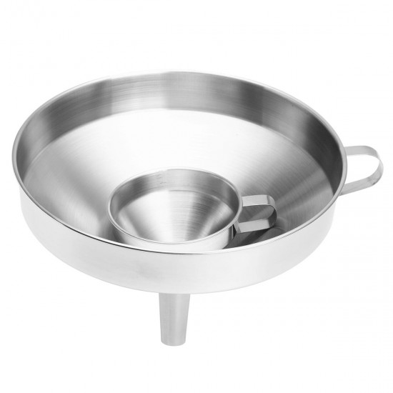 10-24cm Stainless Steel Wide Mouth Liquid Water Oil Funnel Kitchen Filter Tool 10-24cm Stainless Steel Wide Mouth Liquid Water Oil Funnel Kitchen Filter Tool