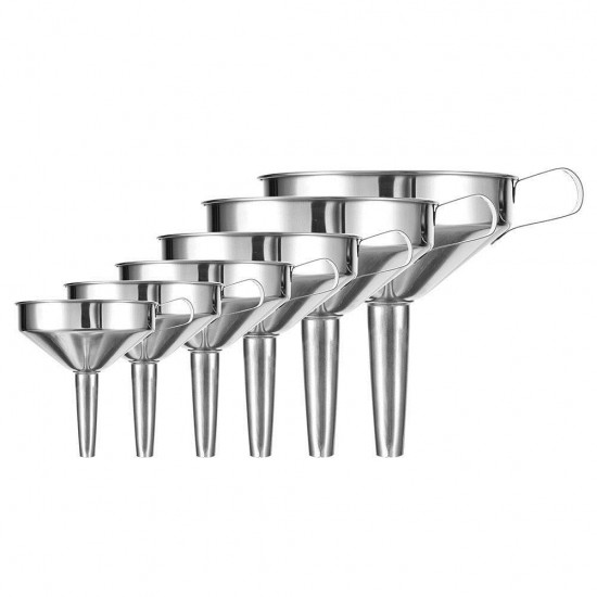 10-24cm Stainless Steel Wide Mouth Liquid Water Oil Funnel Kitchen Filter Tool 10-24cm Stainless Steel Wide Mouth Liquid Water Oil Funnel Kitchen Filter Tool