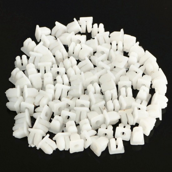 100 pcs Car White Plastic Rivets Fastener Fender Bumper Clips 5mm Hole 100 pcs Car White Plastic Rivets Fastener Fender Bumper Clips 5mm Hole
