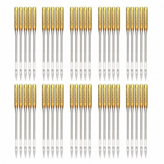 100PCS Flat Round Domestic Home Sewing Machine Needles Iron 9/11/14/16/18