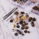 100Pcs Metal Mixed Jeans Buttons Snap Fasteners Press Stud Popper Denim Jacket Leather Kit 100Pcs Metal Mixed Jeans Buttons Snap Fasteners Press Stud Popper Denim Jacket Leather Kit