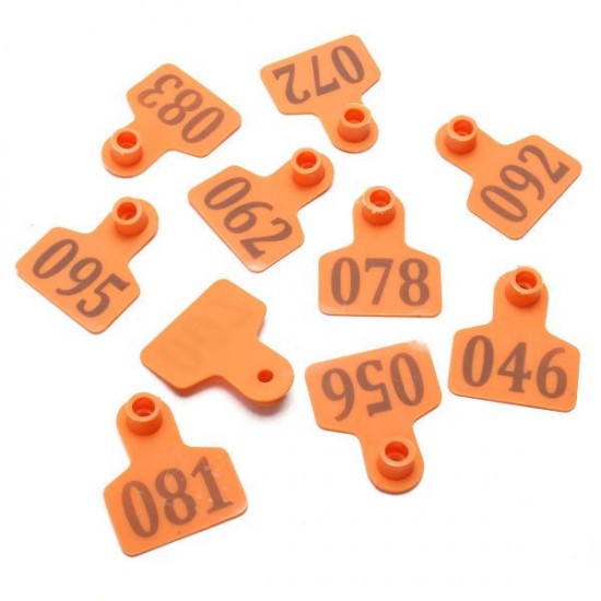 100Sets Orange Green Animals Cattleoat Pig Sheep Use Ear Number Tag Livestock Tags Labels 100Sets Orange Green Animals Cattleoat Pig Sheep Use Ear Number Tag Livestock Tags Labels