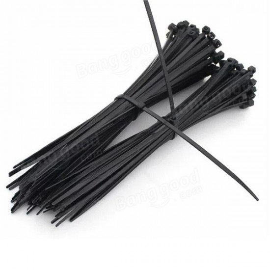 100pcs 100-450MM Nylon Cable Wire Zip Ties Cord Wraps Black & White