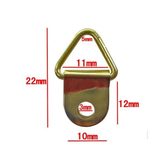100pcs Golden Metal Photo Picture Frame Hook Hanger Triangle Ring 100pcs Golden Metal Photo Picture Frame Hook Hanger Triangle Ring