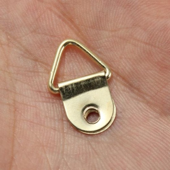 100pcs Golden Metal Photo Picture Frame Hook Hanger Triangle Ring 100pcs Golden Metal Photo Picture Frame Hook Hanger Triangle Ring