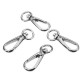 10Pcs 45mm Silver Zinc Alloy Oval Swivel Spring Snap Hook Trigger Clip with 11mm Round Ring