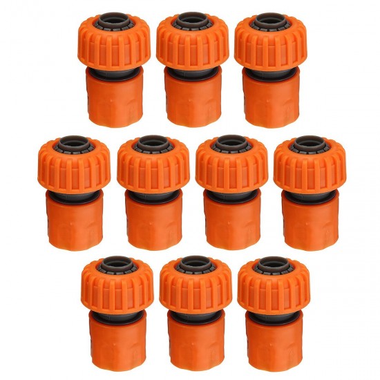 10Pcs Orange 3/4'' Garden Joiner Quick Connect Adapter Water Hose Pipe Washing