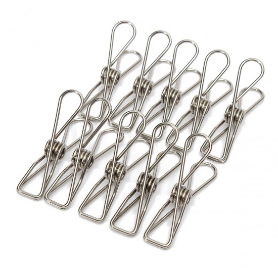 10Pcs Stainless Steel Clothes Pegs Hanging Pin Laundry Windproof Clips Home Clamps Clothespins