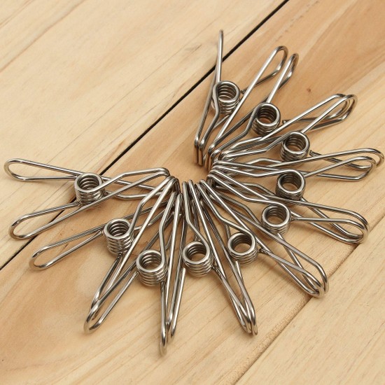 10Pcs Stainless Steel Clothes Pegs Hanging Pin Laundry Windproof Clips Home Clamps Clothespins