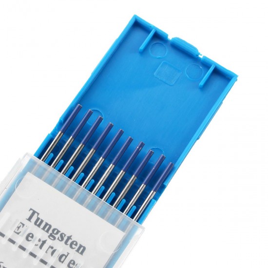 10Pcs TIG Welding Tungsten Electrodes 2% Lanthanated 1/16'' x 6'' Blue Tip WL20 Assorted Welding Rods