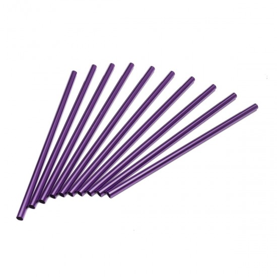 10Pcs/Set Aluminum Drinking Straw Straws Reusable Slurpee Cocktail Drinking Straw Party Supplies