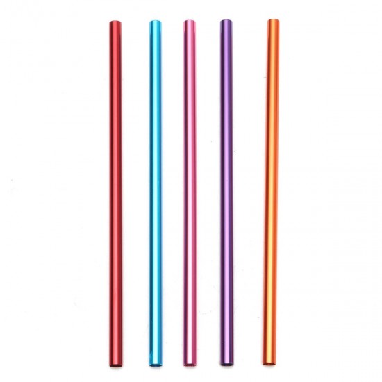 10Pcs/Set Aluminum Drinking Straw Straws Reusable Slurpee Cocktail Drinking Straw Party Supplies