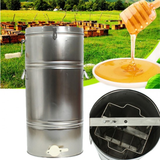 1.0mm Stainless Steel Bee Honey Extractor Beehive Drum Tank Beekeeping Equipment Two Frame